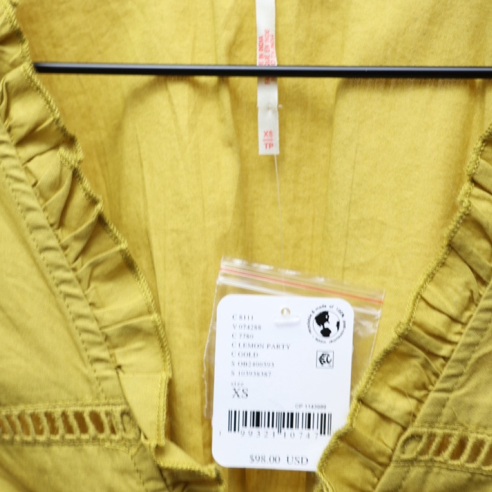 NWT Free People Frankie Corset Top Gold Lemon Party XS - Picture 4 of 4